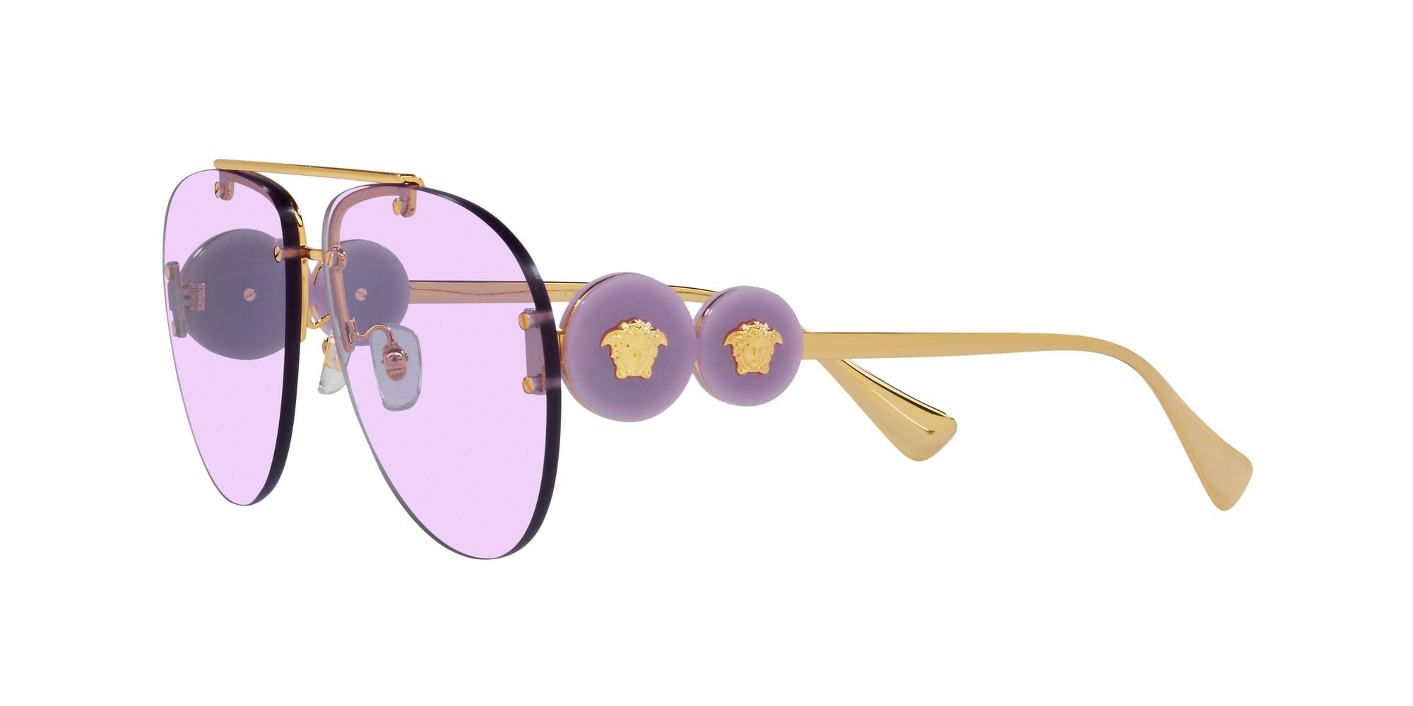 Sonnenbrillen Versace VE 2250 (14871A) farbe oro form aviator gläser viola chiaro