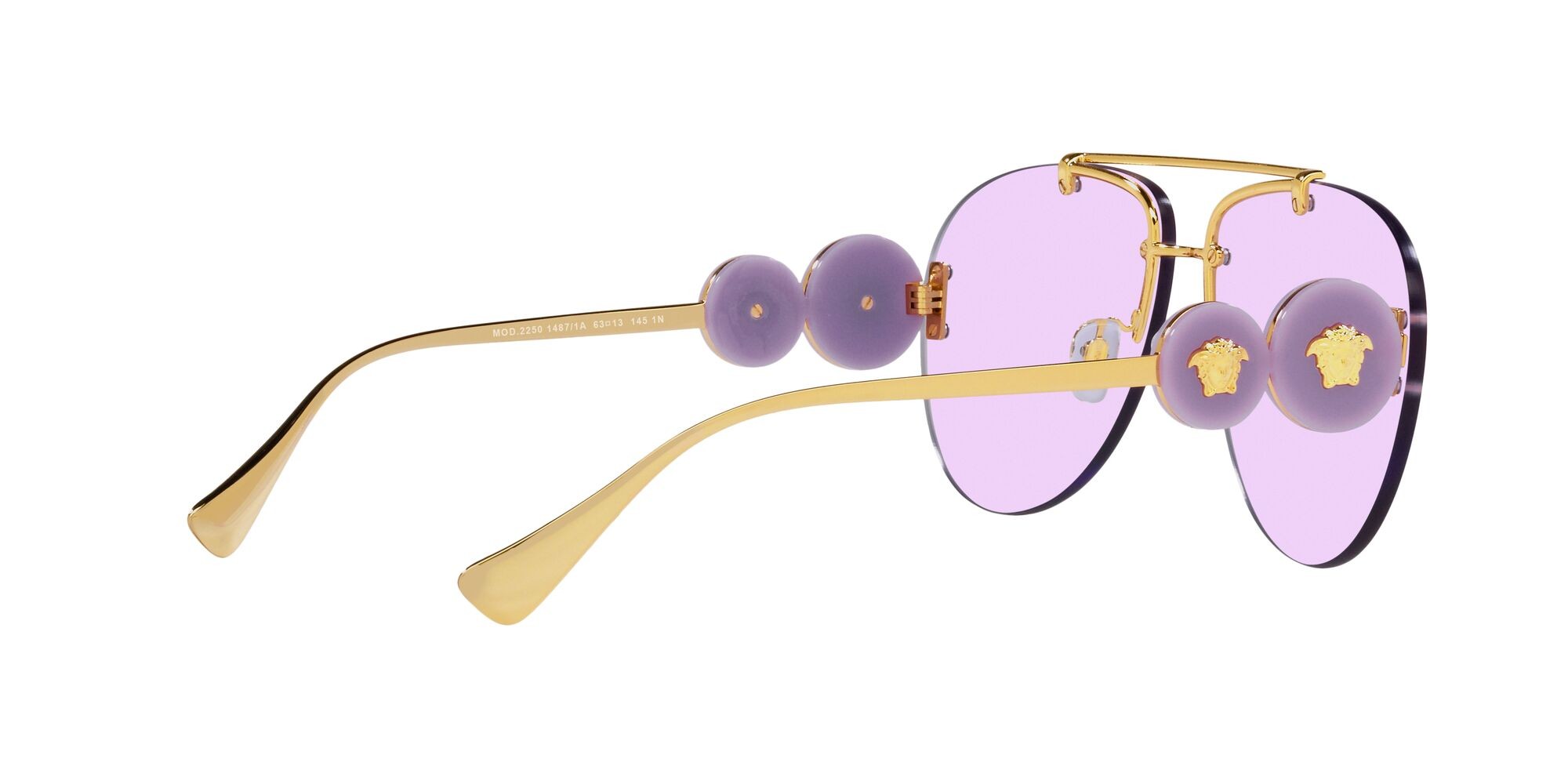Sonnenbrillen Versace VE 2250 (14871A) farbe oro form aviator gläser viola chiaro