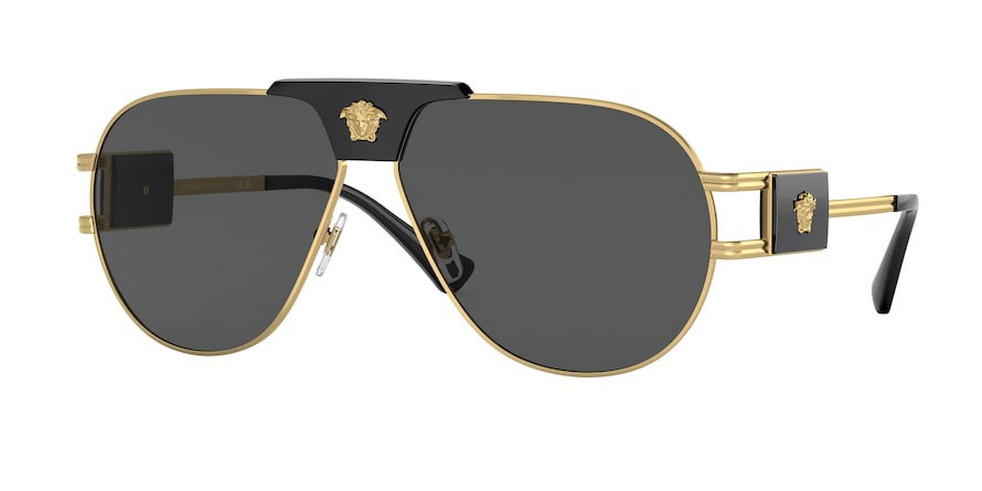 Occhiali da sole Versace VE 2252 (100287) colore oro forma aviator lenti grigio scuro