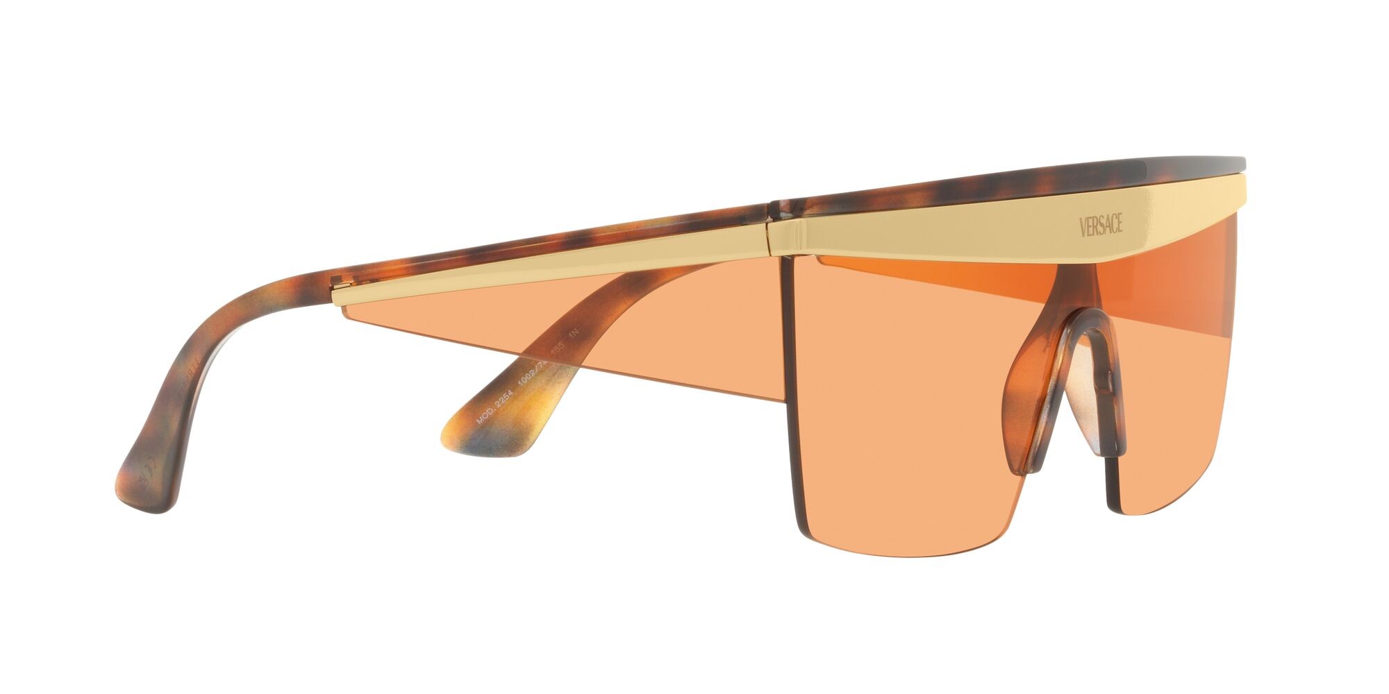Sonnenbrillen Versace VE 2254 (100274) farbe havana form rechteckig gläser arancione scuro