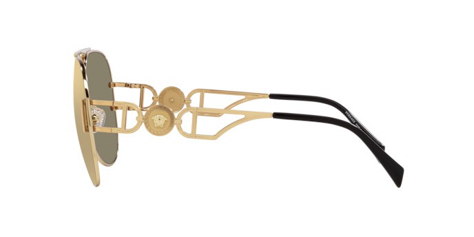 Occhiali da sole Versace VE 2255 (100203) colore oro forma aviator lenti clear mirror real yellow gold