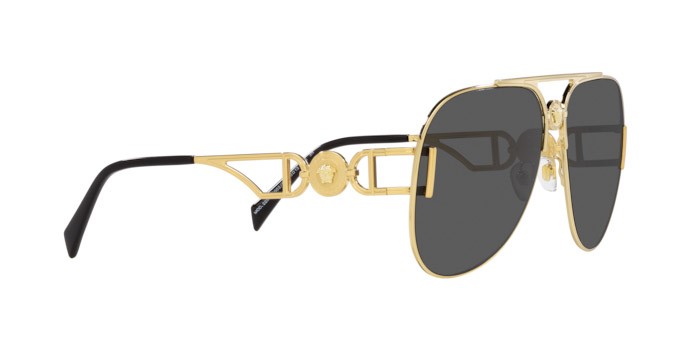 Sonnenbrillen Versace VE 2255 (100287) farbe oro form aviator gläser grigio scuro
