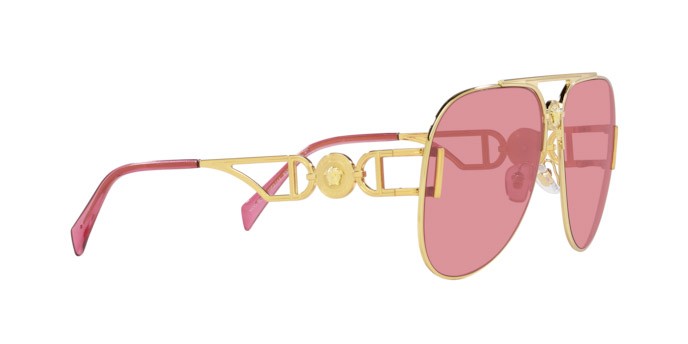 Occhiali da sole Versace VE 2255 (1002A4) colore oro forma aviator lenti pink mirror internal silver