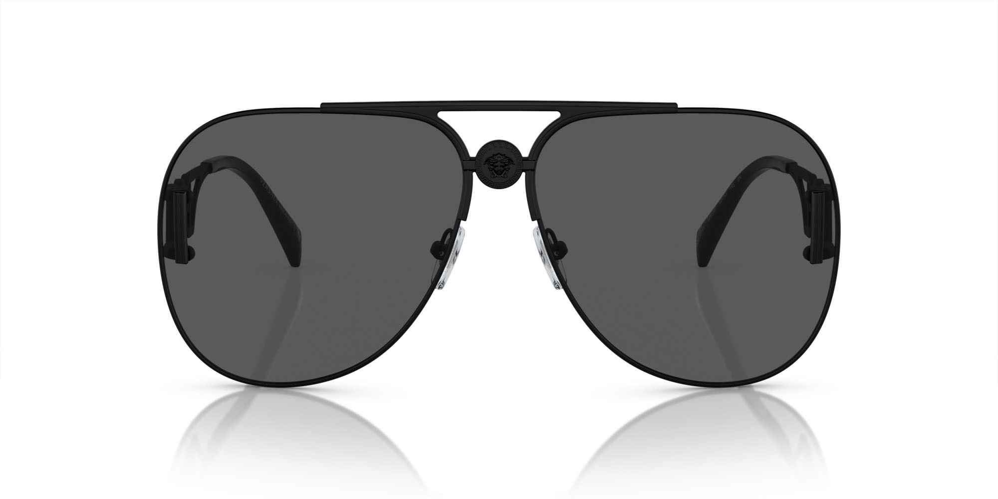 Sonnenbrillen Versace VE 2255 (126187) farbe nero opaco form aviator gläser grigio scuro