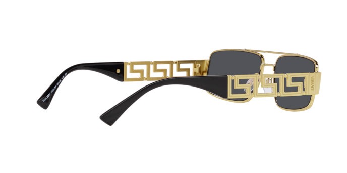Occhiali da sole Versace VE 2257 (100287) colore oro forma rettangolare lenti grigio scuro
