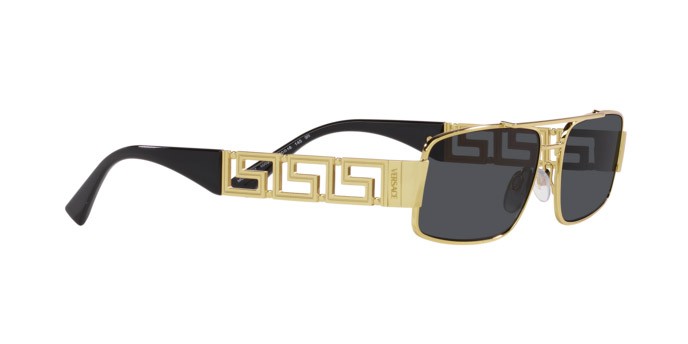 Occhiali da sole Versace VE 2257 (100287) colore oro forma rettangolare lenti grigio scuro