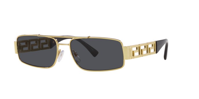 Occhiali da sole Versace VE 2257 (100287) colore oro forma rettangolare lenti grigio scuro