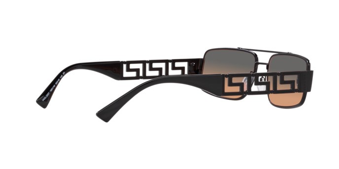 Sonnenbrillen Versace VE 2257 (126118) farbe nero opaco form rechteckig gläser arancione sfumato grigio chiaro