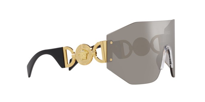 Sonnenbrillen Versace VE 2258 (10026G) farbe grigio argento specchiato form unregelmäßig gläser grigio argento specchiato
