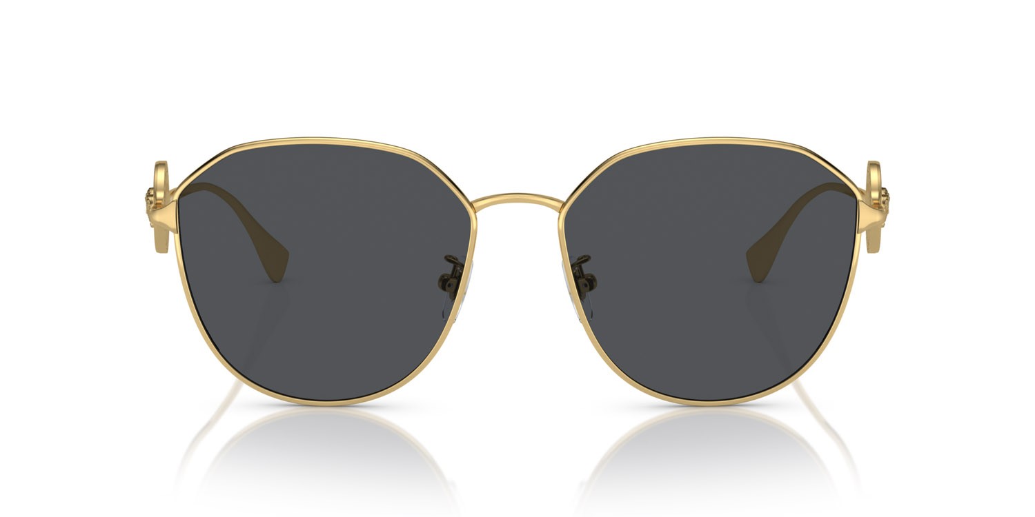 Sunglasses Versace VE 2259D (100287) color oro shape irregular lenses grigio scuro