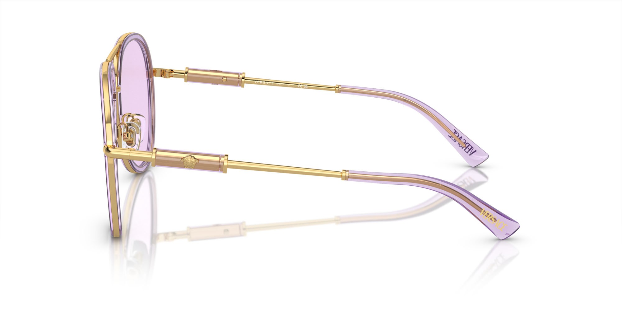 Sonnenbrillen Versace VE 2260 (10021A) farbe lilla trasparente form aviator gläser viola chiaro