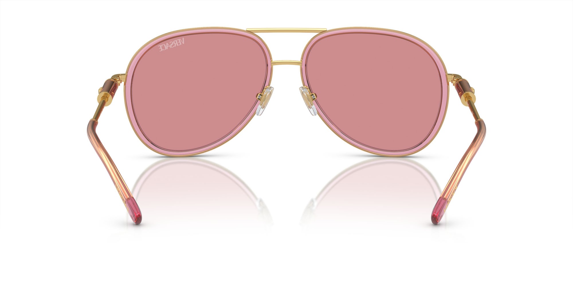 Occhiali da sole Versace VE 2260 (100284) colore rosa trasparente forma aviator lenti rosa
