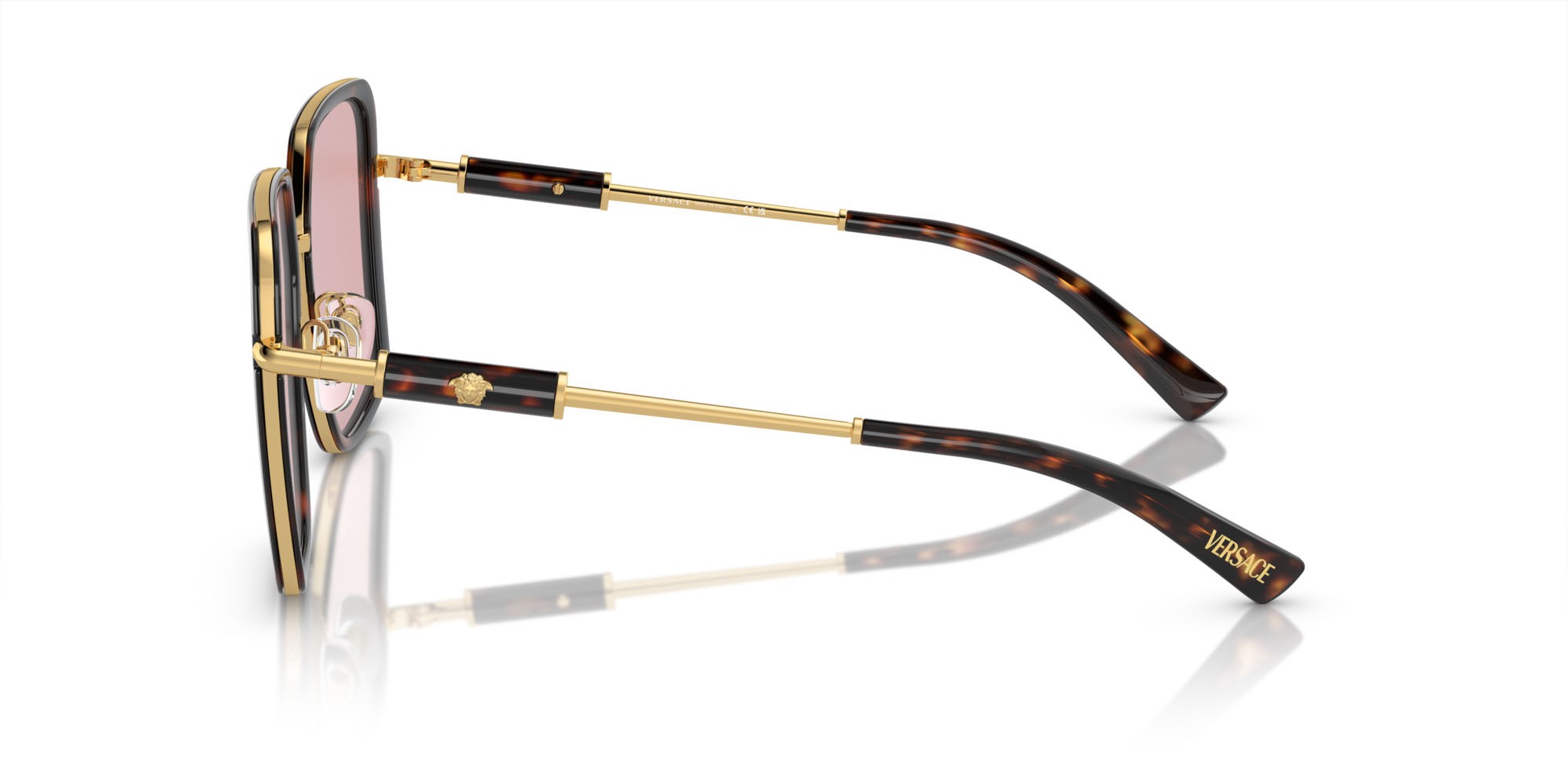 Sonnenbrillen Versace VE 2261 (100284) farbe havana form quadratisch gläser viola chiaro