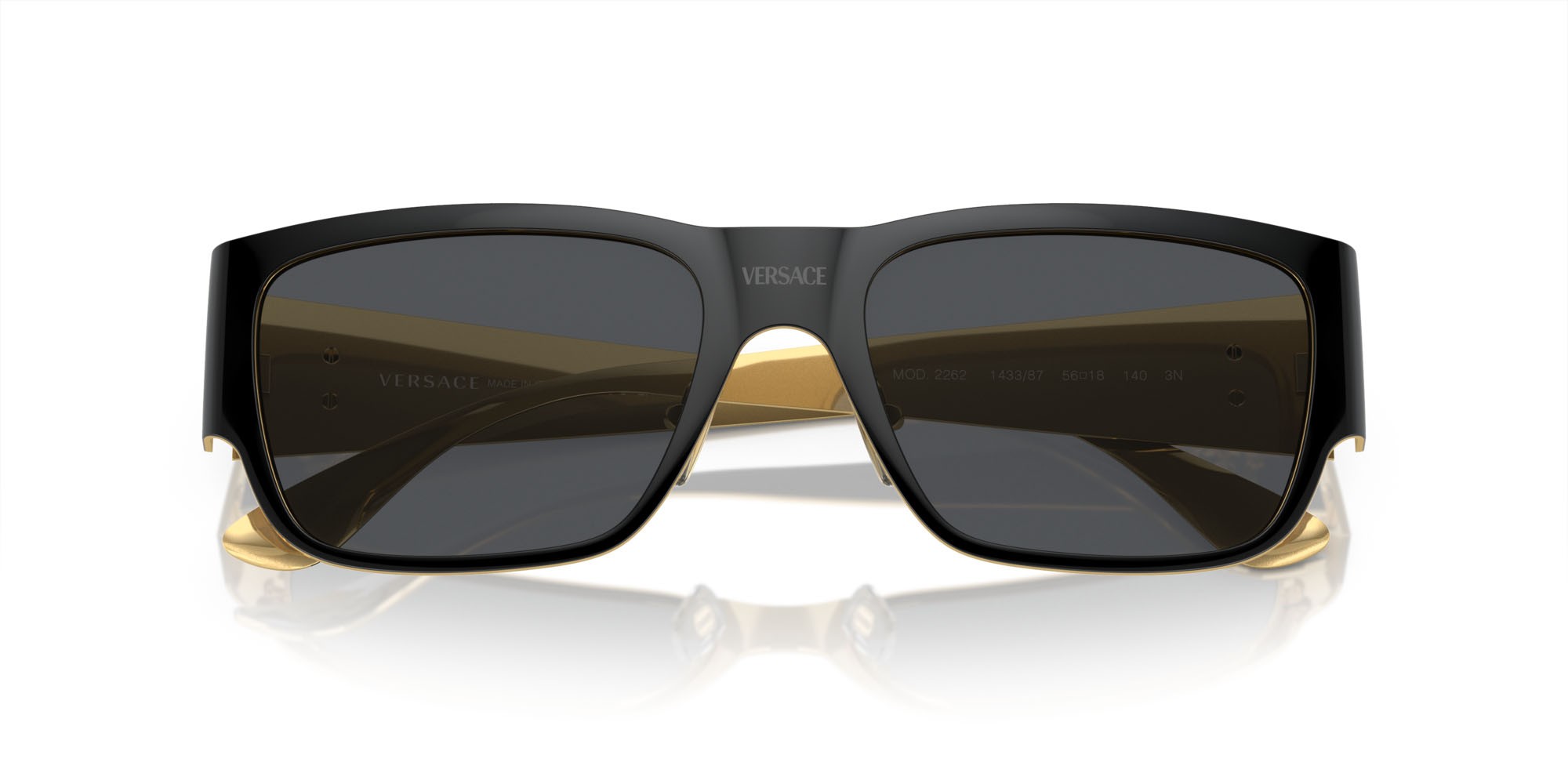 Sonnenbrillen Versace VE 2262 (143387) farbe nero form quadratisch gläser grigio scuro