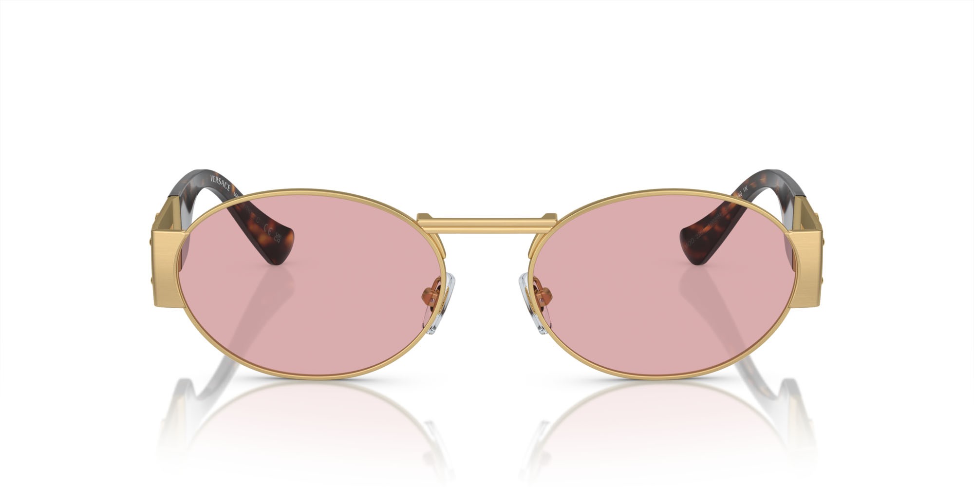 Occhiali da sole Versace VE 2264 (100284) colore oro opaco forma ovale lenti viola chiaro