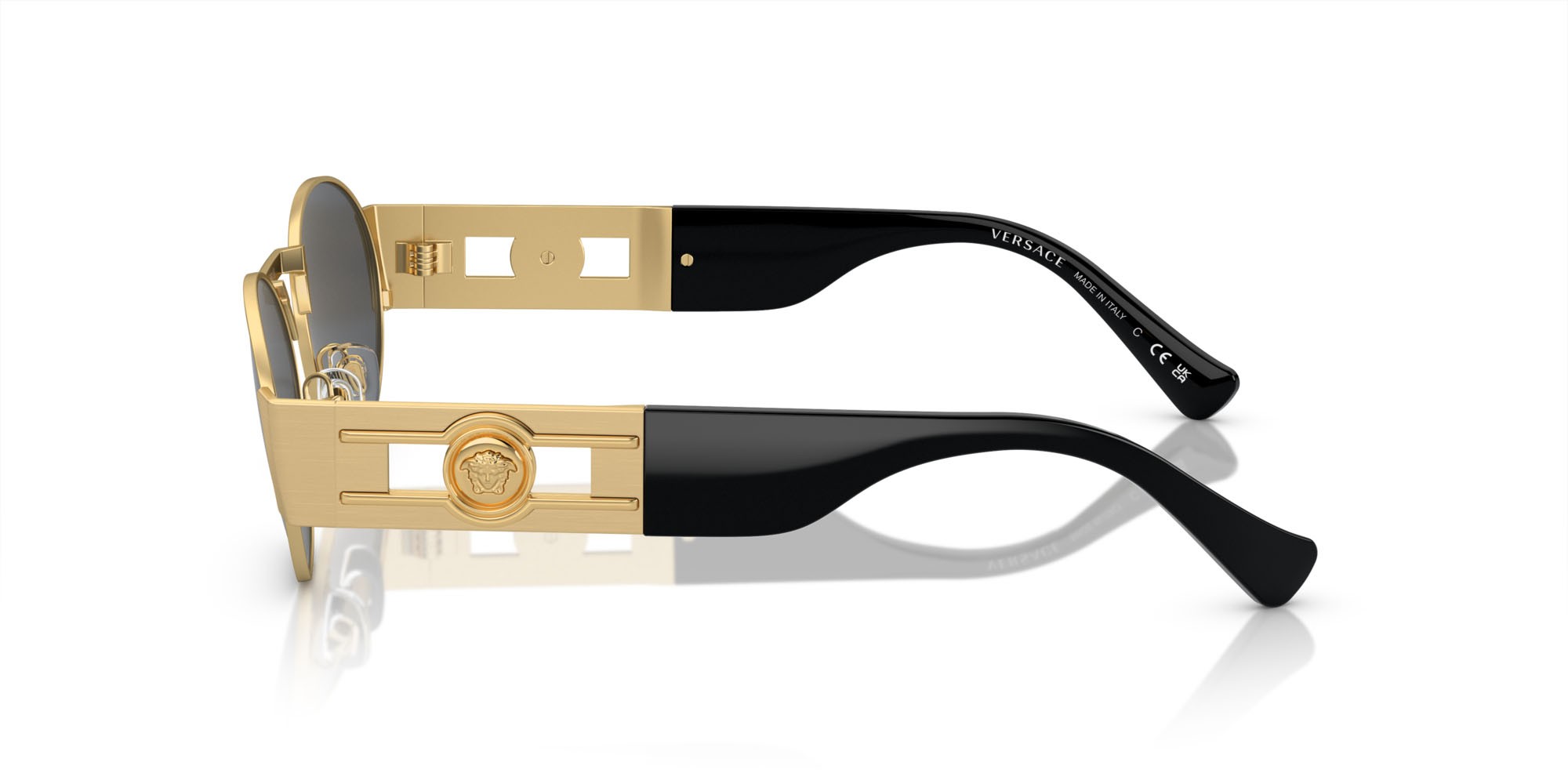 Occhiali da sole Versace VE 2264 (100287) colore oro opaco forma ovale lenti grigio scuro
