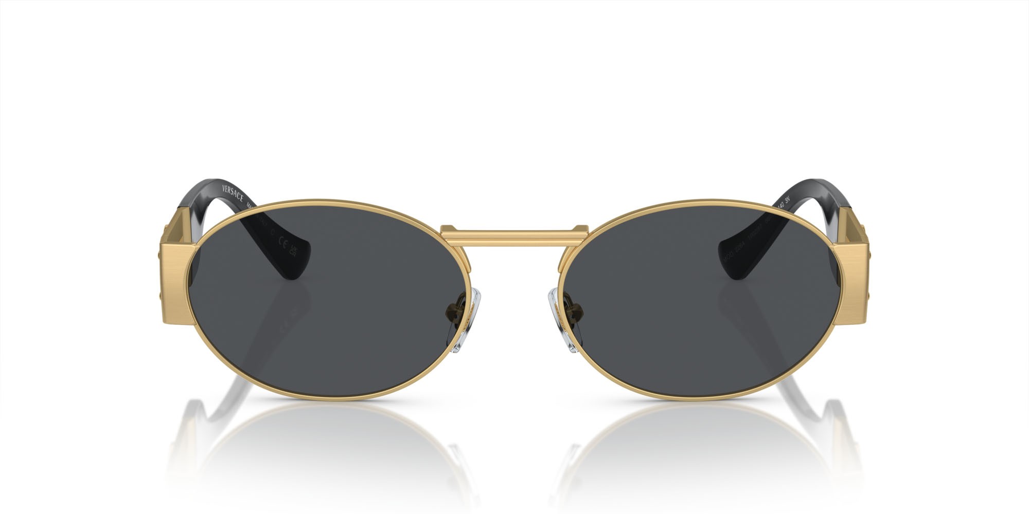 Occhiali da sole Versace VE 2264 (100287) colore oro opaco forma ovale lenti grigio scuro