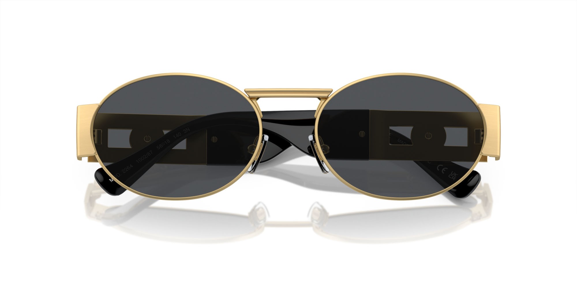 Occhiali da sole Versace VE 2264 (100287) colore oro opaco forma ovale lenti grigio scuro