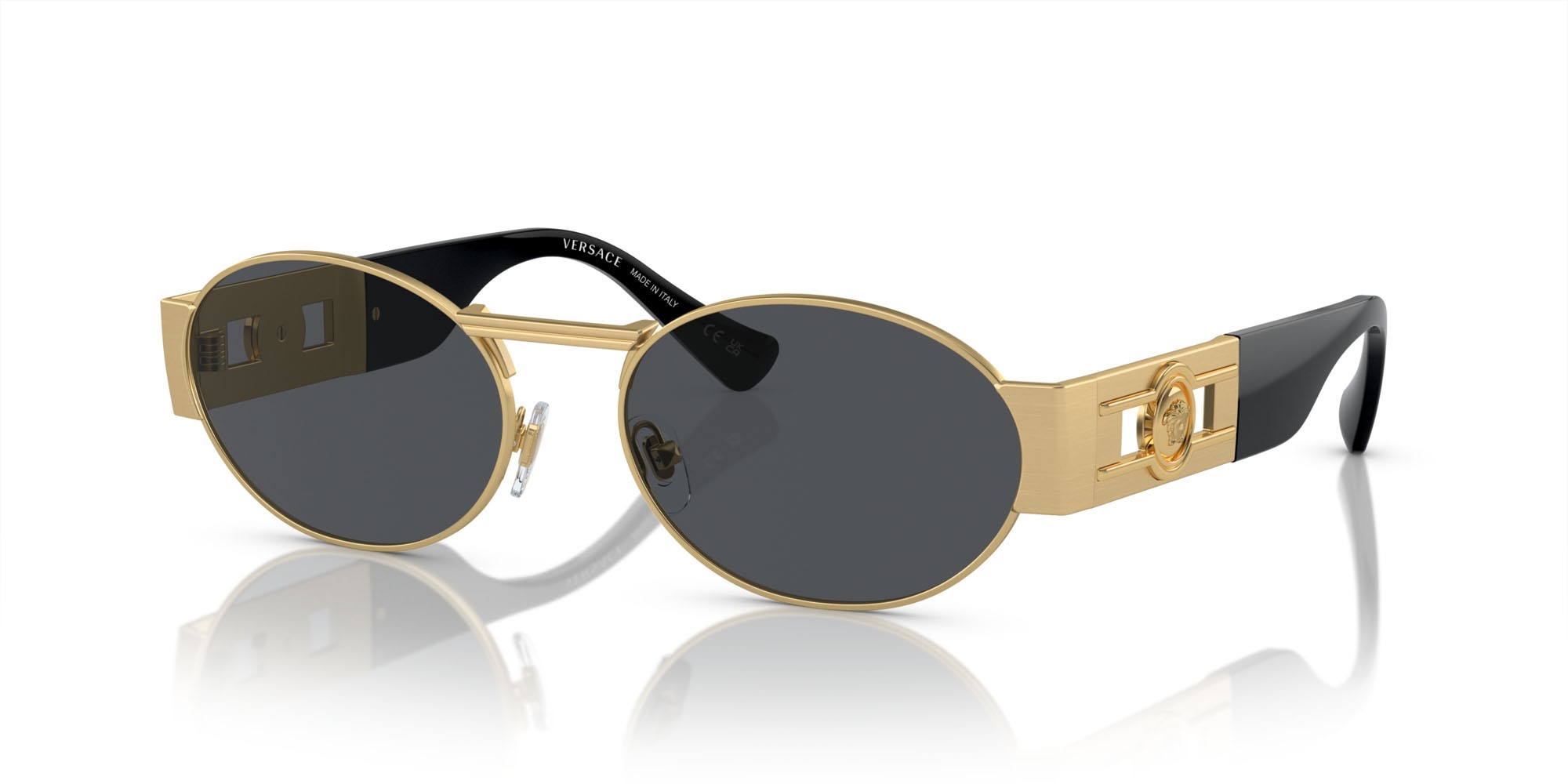 Occhiali da sole Versace VE 2264 (100287) colore oro opaco forma ovale lenti grigio scuro