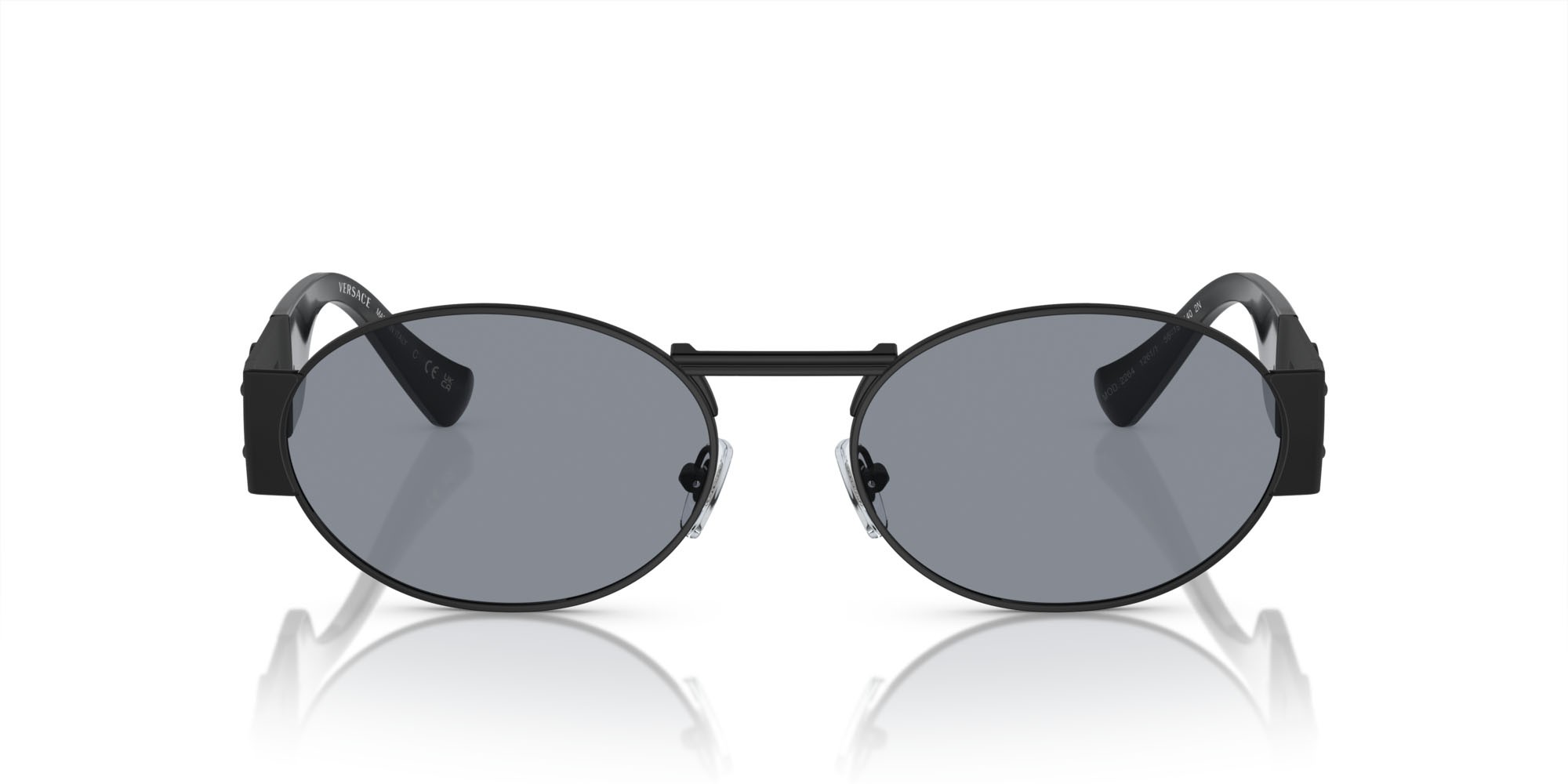 Occhiali da sole Versace VE 2264 (1261/1) colore nero opaco forma ovale lenti grigio