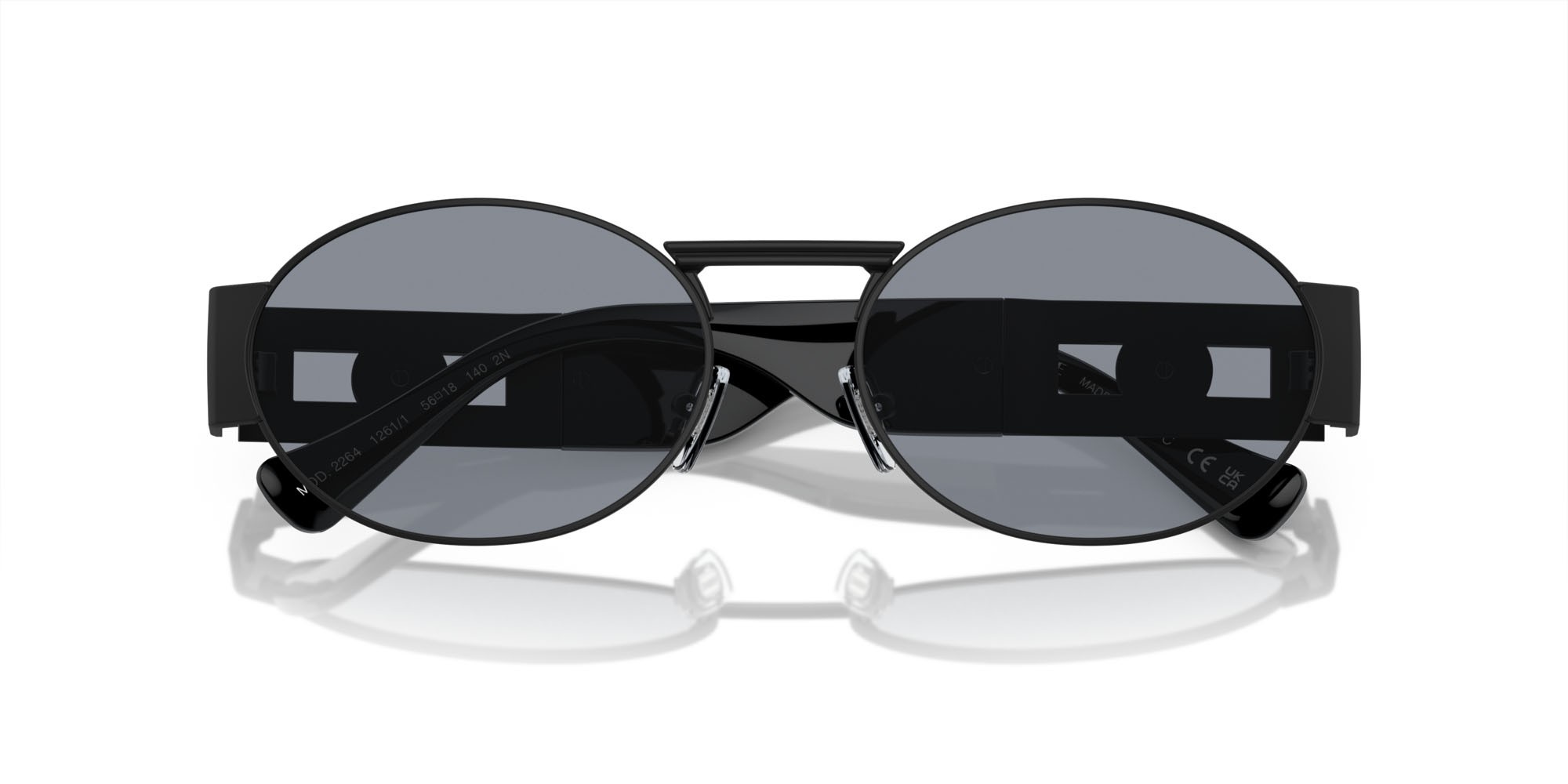 Occhiali da sole Versace VE 2264 (1261/1) colore nero opaco forma ovale lenti grigio