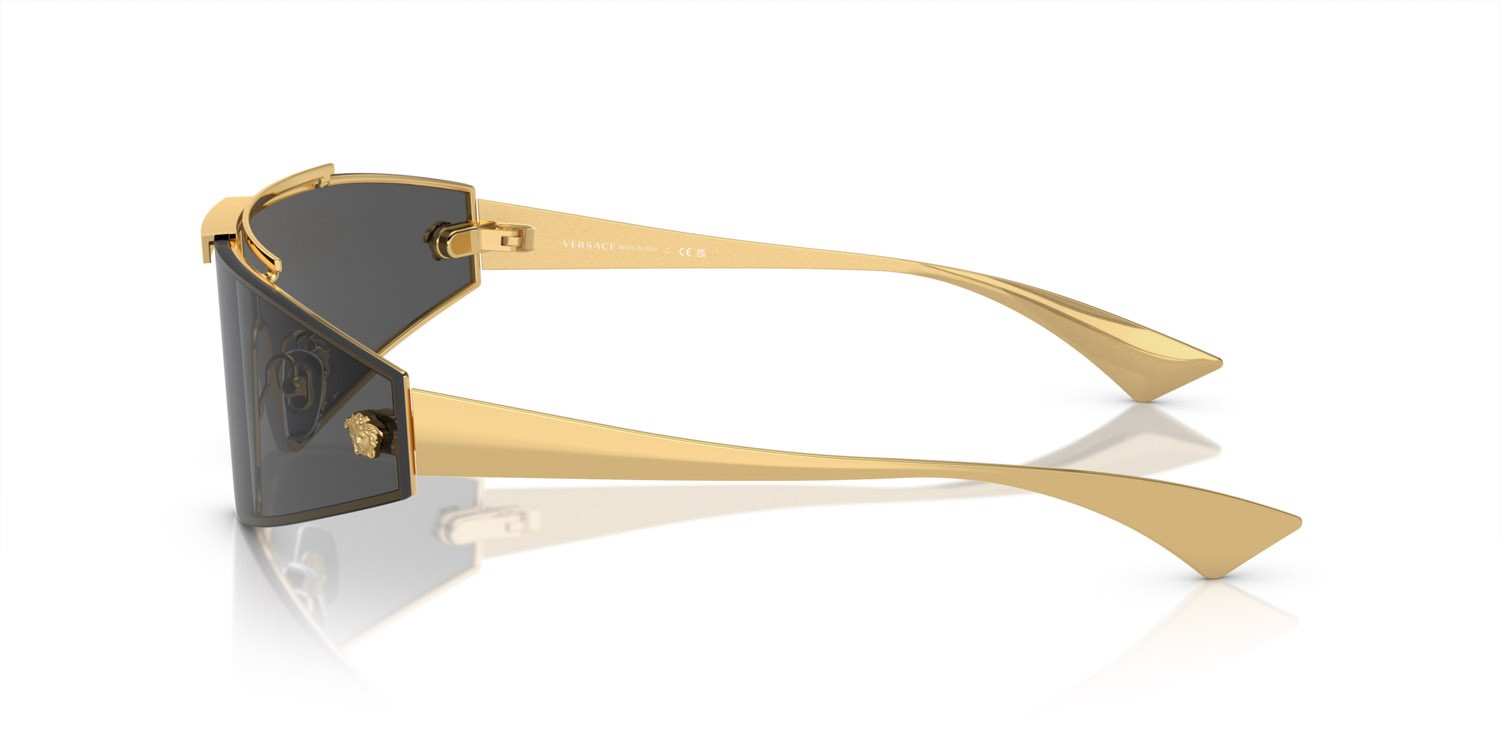 Sunglasses Versace VE 2265 (100287) color oro shape irregular lenses dark grey/mirror gold