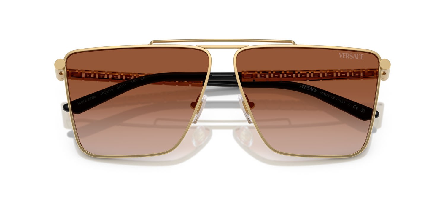 Sonnenbrillen Versace VE 2266 (100213) farbe oro form quadratisch gläser marrone sfumato
