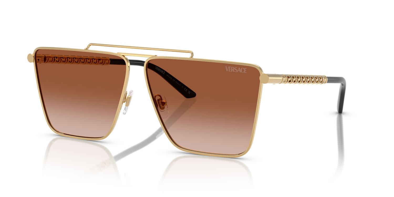 Sonnenbrillen Versace VE 2266 (100213) farbe oro form quadratisch gläser marrone sfumato