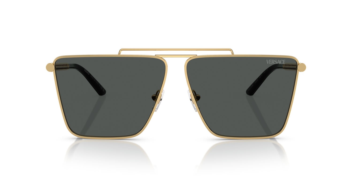 Occhiali da sole Versace VE 2266 (100287) colore oro forma quadrato lenti grigio scuro