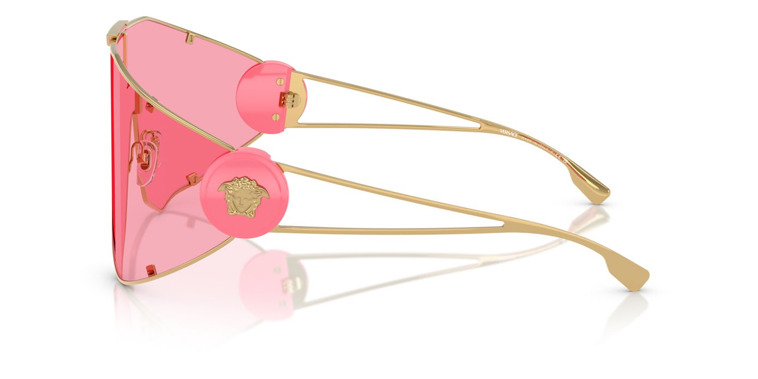 Occhiali da sole Versace VE 2268 (100284) colore oro forma irregolare lenti rosa