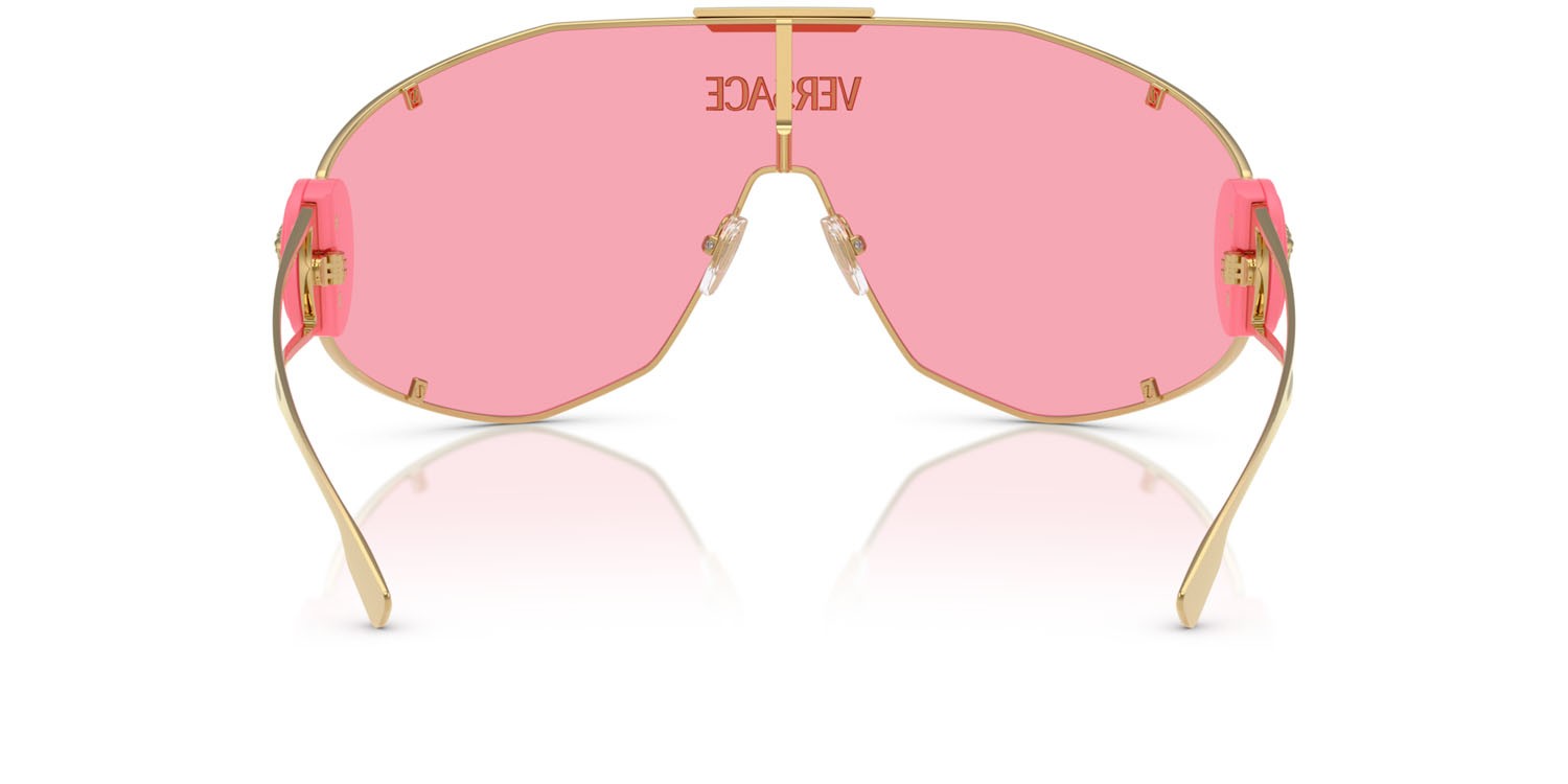 Occhiali da sole Versace VE 2268 (100284) colore oro forma irregolare lenti rosa