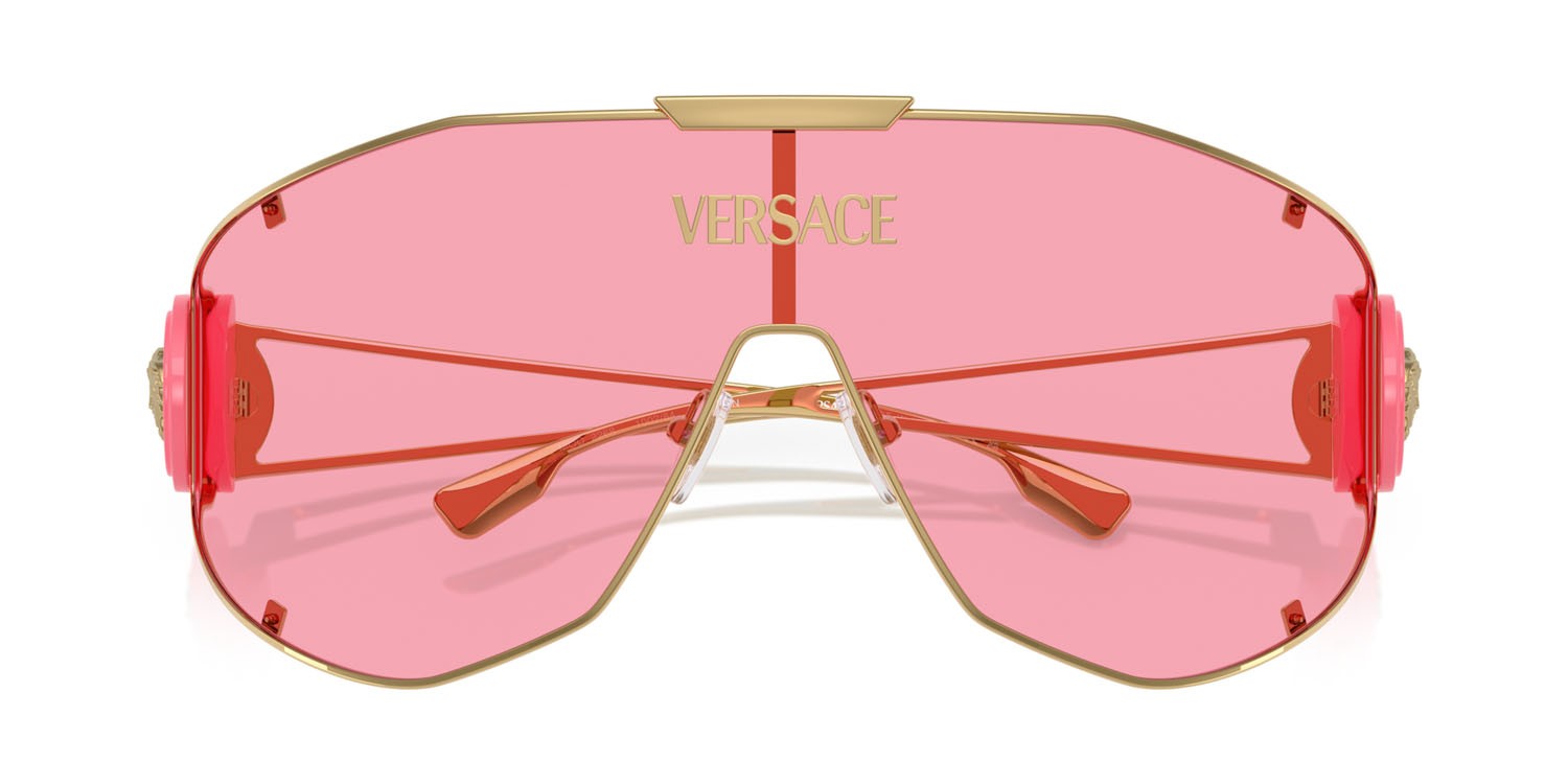 Occhiali da sole Versace VE 2268 (100284) colore oro forma irregolare lenti rosa