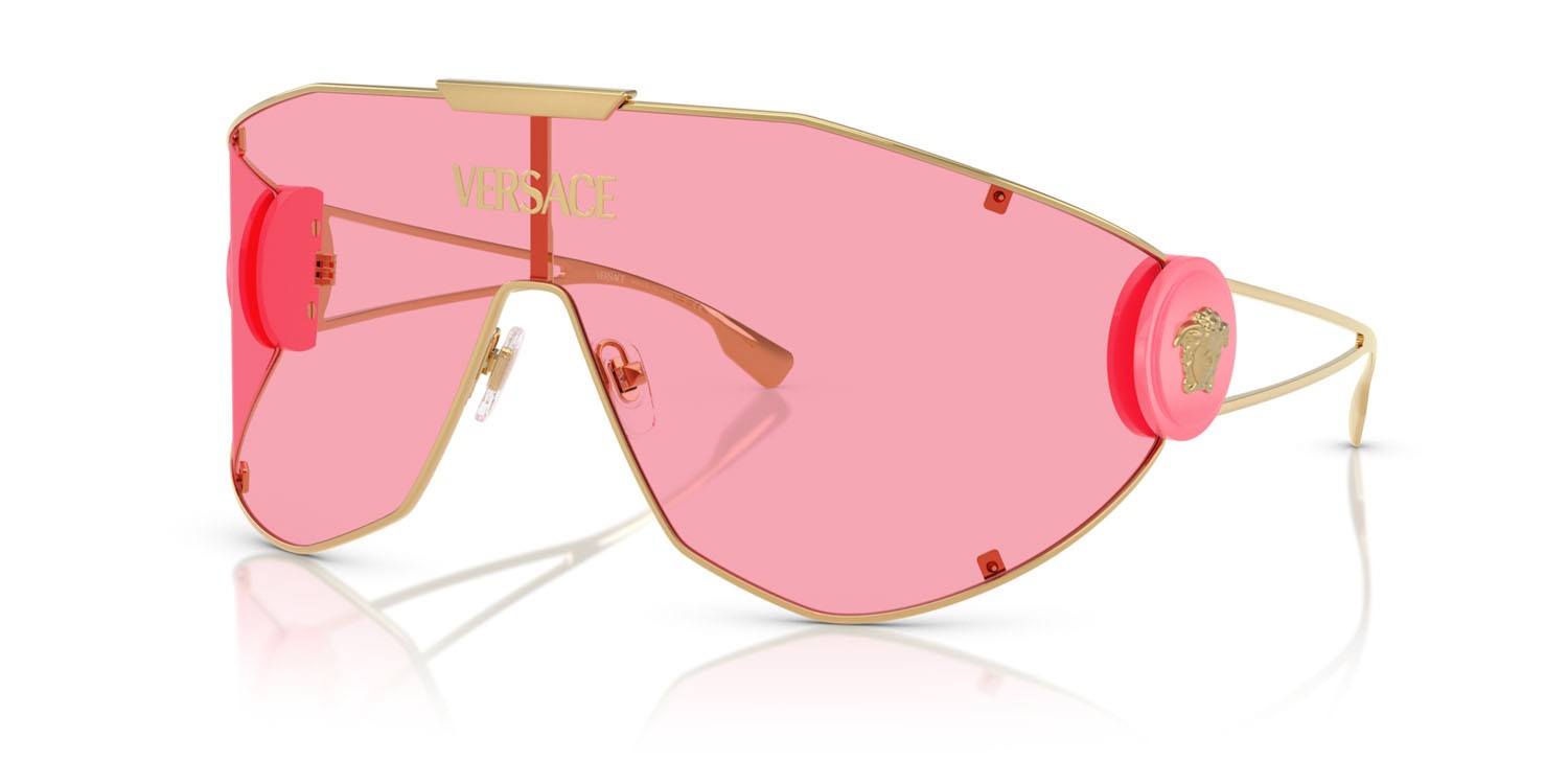 Occhiali da sole Versace VE 2268 (100284) colore oro forma irregolare lenti rosa