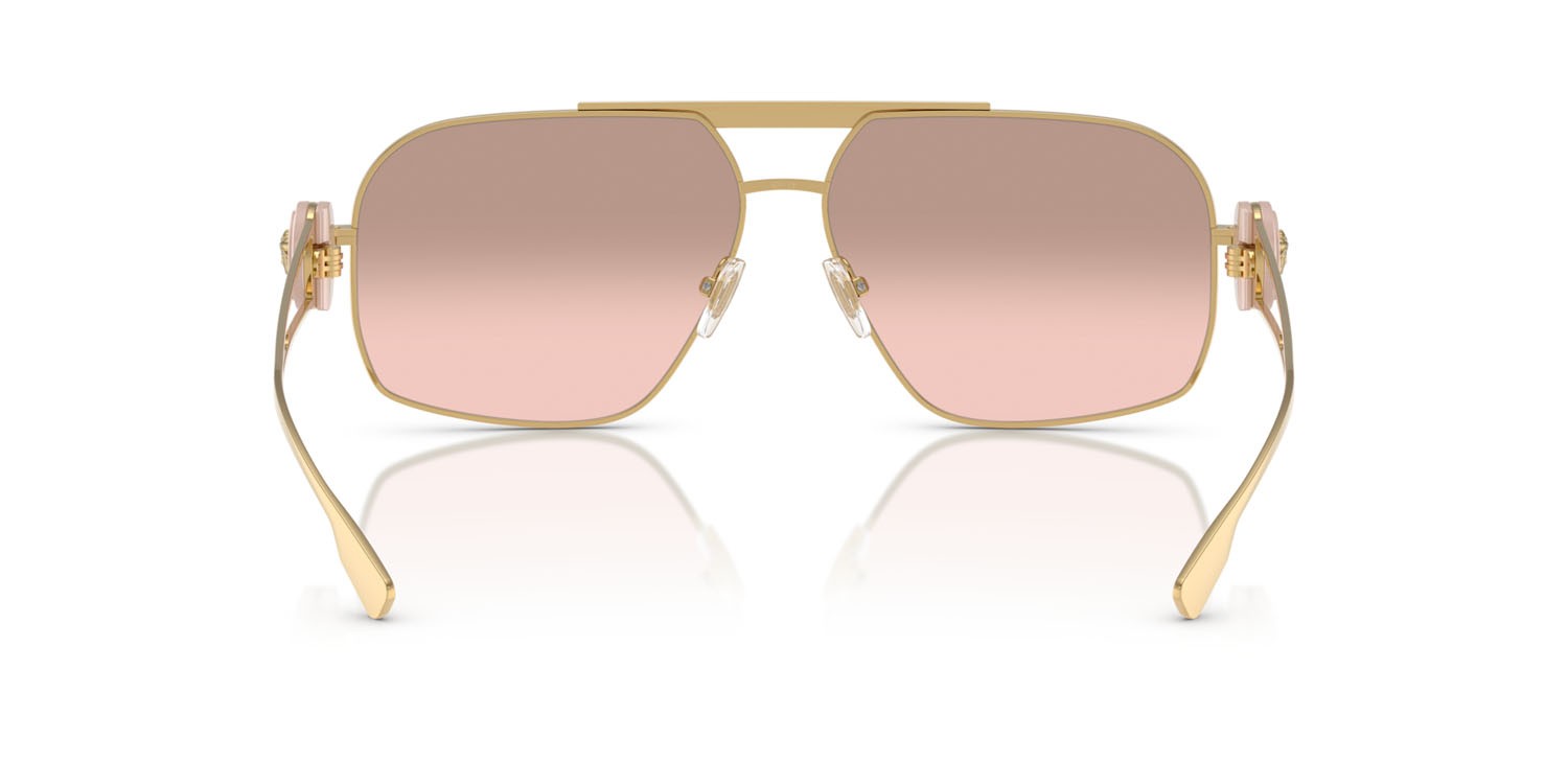 Occhiali da sole Versace VE 2269 (10027E) colore oro forma irregolare lenti rosa chiaro sfumato argento a specchio