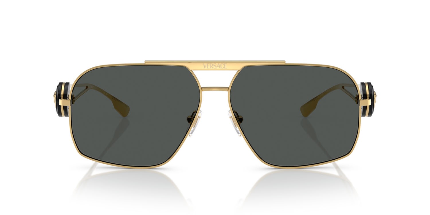 Occhiali da sole Versace VE 2269 (100287) colore oro forma irregolare lenti grigio scuro