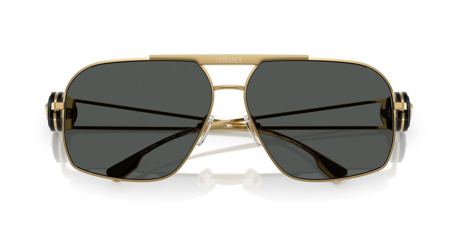 Occhiali da sole Versace VE 2269 (100287) colore oro forma irregolare lenti grigio scuro