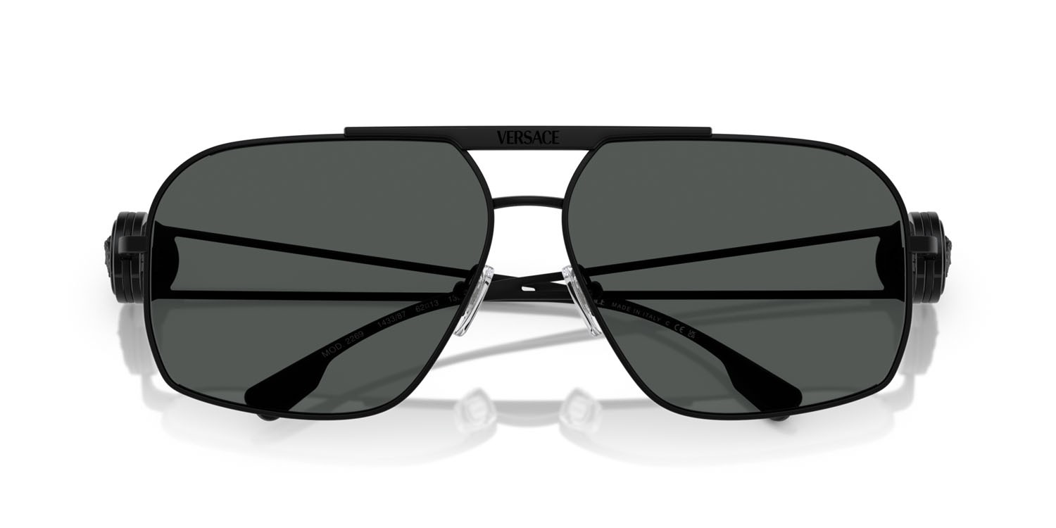 Sonnenbrillen Versace VE 2269 (143387) farbe nero opaco form unregelmäßig gläser grigio scuro
