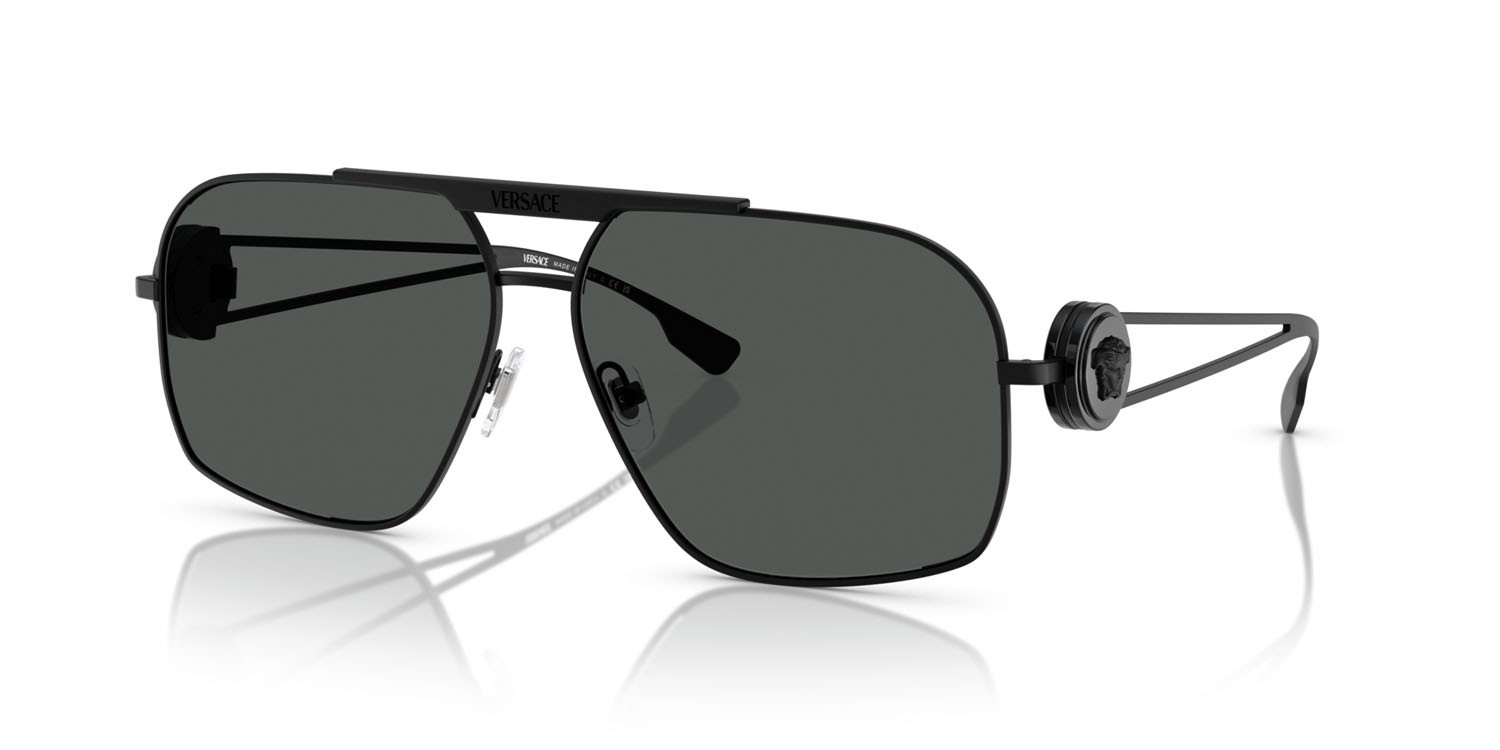 Sonnenbrillen Versace VE 2269 (143387) farbe nero opaco form unregelmäßig gläser grigio scuro