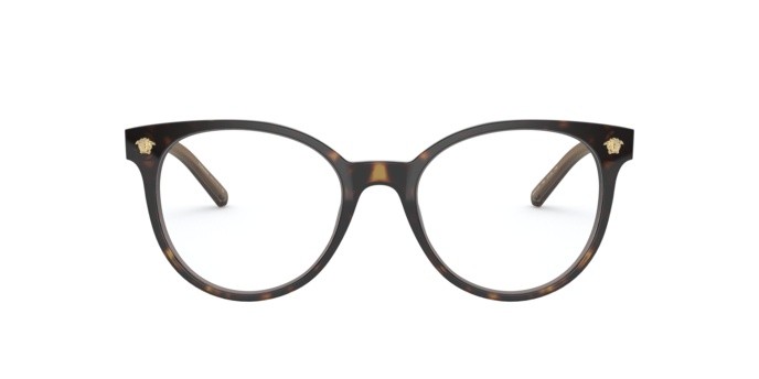 Brillen Versace VE 3291 (108) farbe havana form quadratisch gläser demo lens