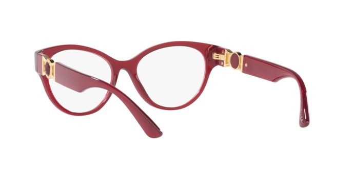 Brillen Versace VE 3313 (388) farbe red transparent form rund gläser demo lens