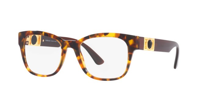 Brillen Versace VE 3314 (5119) farbe havana form quadratisch gläser demo lens
