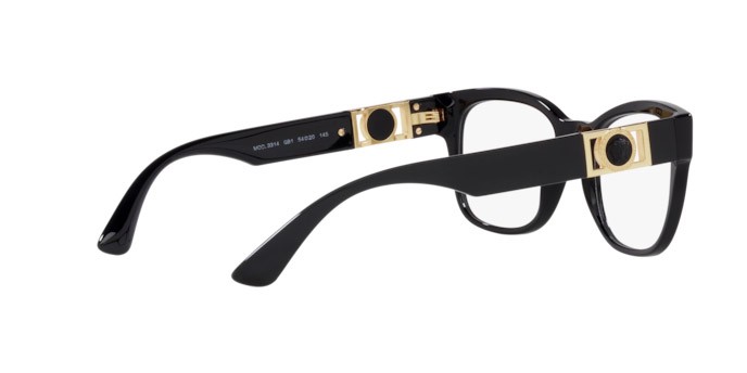 Brillen Versace VE 3314 (GB1) farbe black form quadratisch gläser demo lens