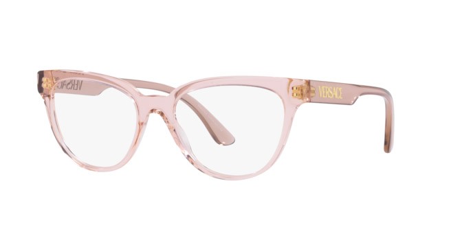 Brillen Versace VE 3315 (5339) farbe transparent pink form cat-eye gläser demo lens