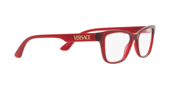 Brillen Versace VE 3316 (388) farbe transparent red form quadratisch gläser demo lens