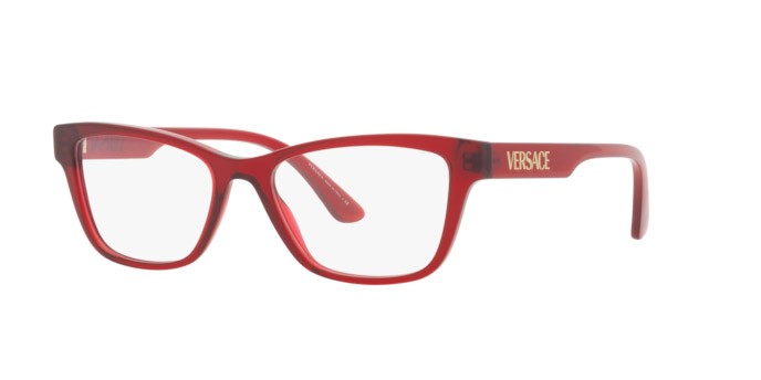 Brillen Versace VE 3316 (388) farbe transparent red form quadratisch gläser demo lens