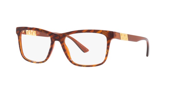 Brillen Versace VE 3319 (5354) farbe havana monogram print form pantos gläser demo lens