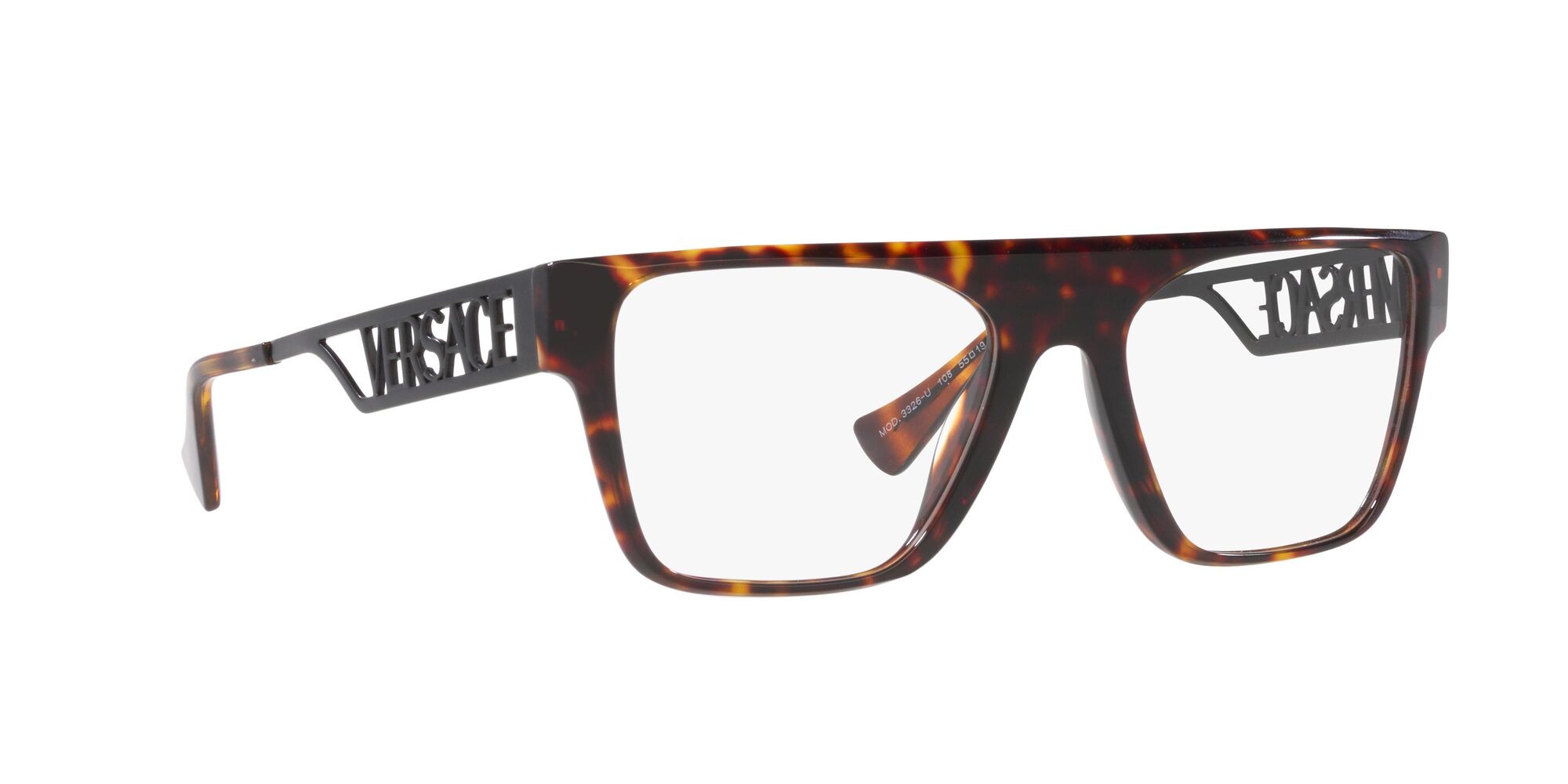 Brillen Versace VE 3326U (108) farbe havana form rechteckig gläser trasparente