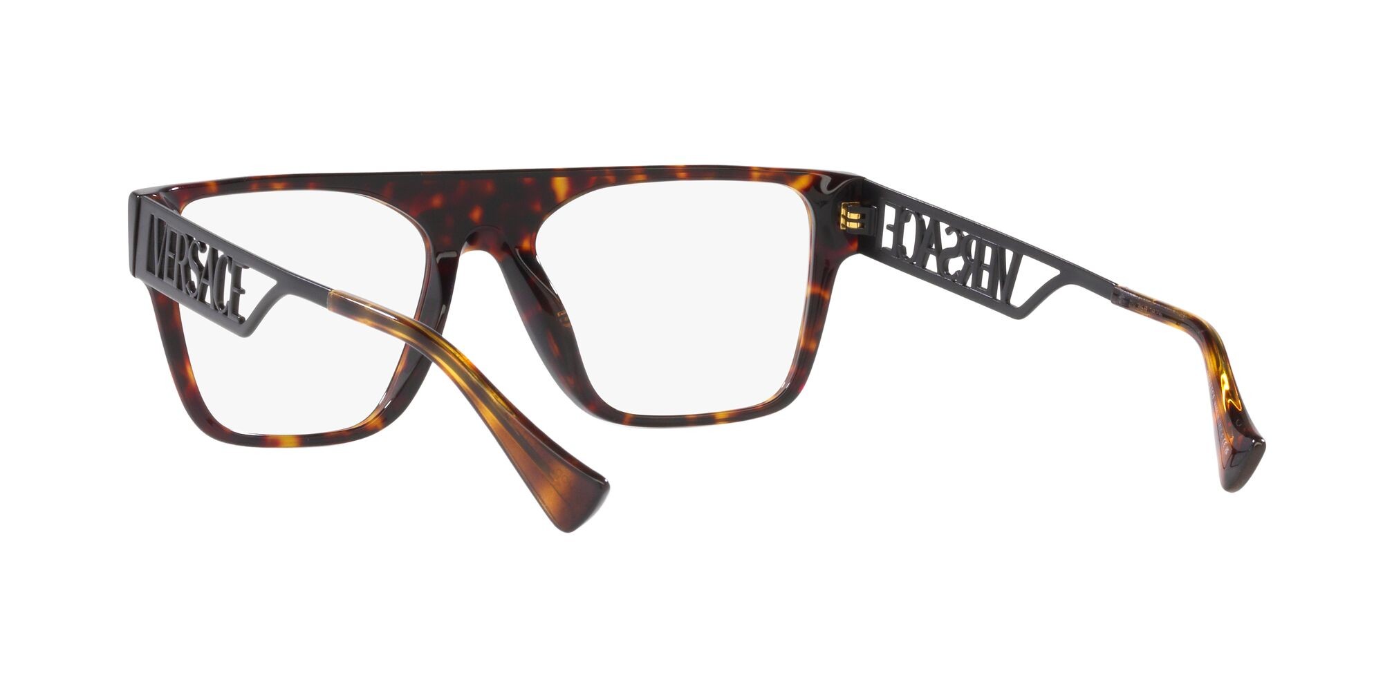 Brillen Versace VE 3326U (108) farbe havana form rechteckig gläser trasparente