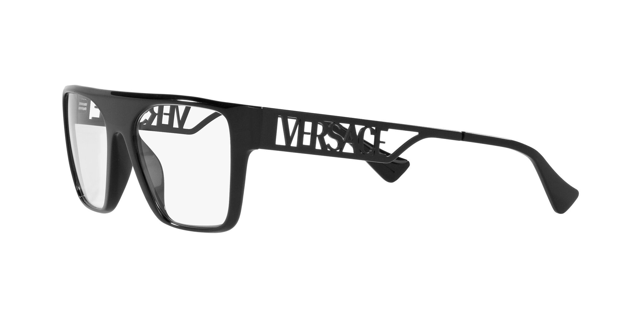 Occhiali da vista Versace VE 3326U (5380) colore nero forma rettangolare lenti trasparente