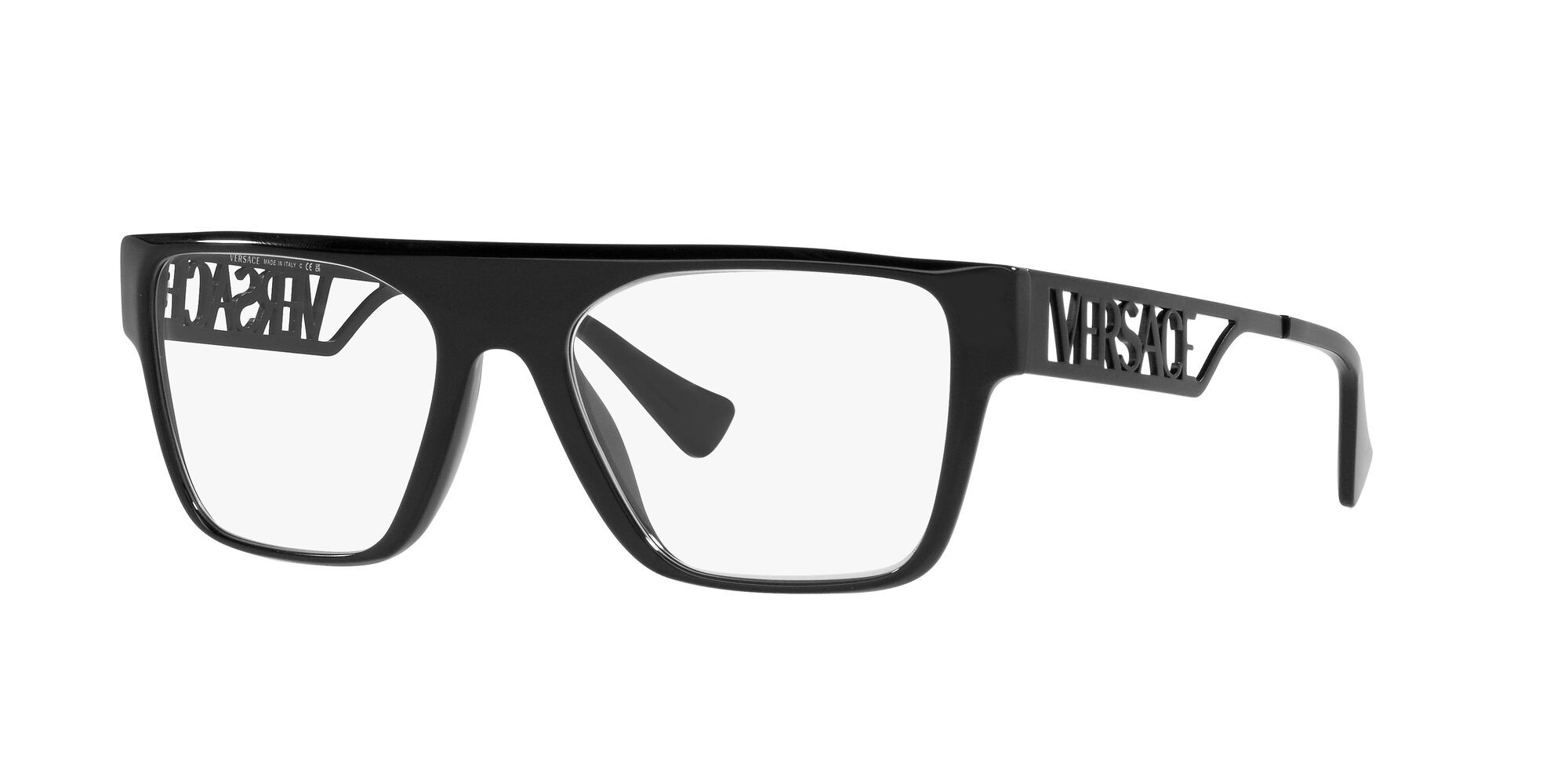 Occhiali da vista Versace VE 3326U (5380) colore nero forma rettangolare lenti trasparente